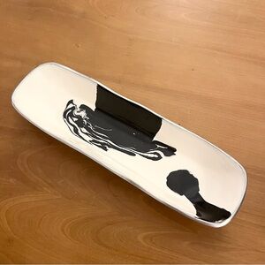 Nima Oberoi Lunares Small Serving Dish Silver Tone Enamel